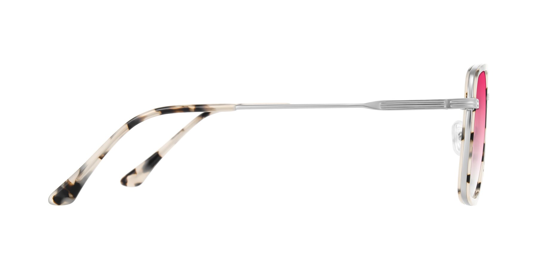 Side of Guadiaro in Ivory Tortoise/Silver with Pink Gradient Lenses