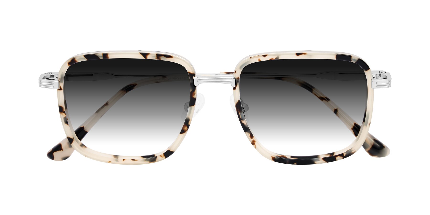 Folded Front of Guadiaro in Ivory Tortoise/Silver with Gray Gradient Lenses