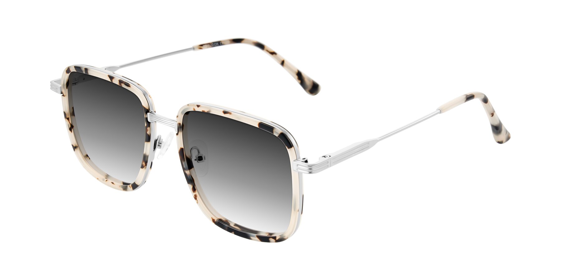 Angle of Guadiaro in Ivory Tortoise/Silver with Gray Gradient Lenses