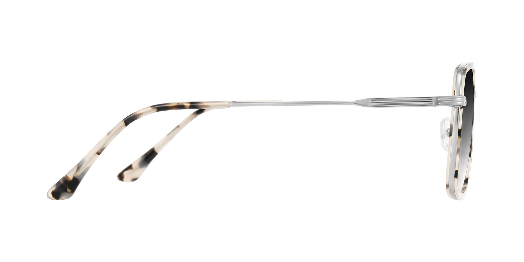 Side of Guadiaro in Ivory Tortoise/Silver with Gray Gradient Lenses