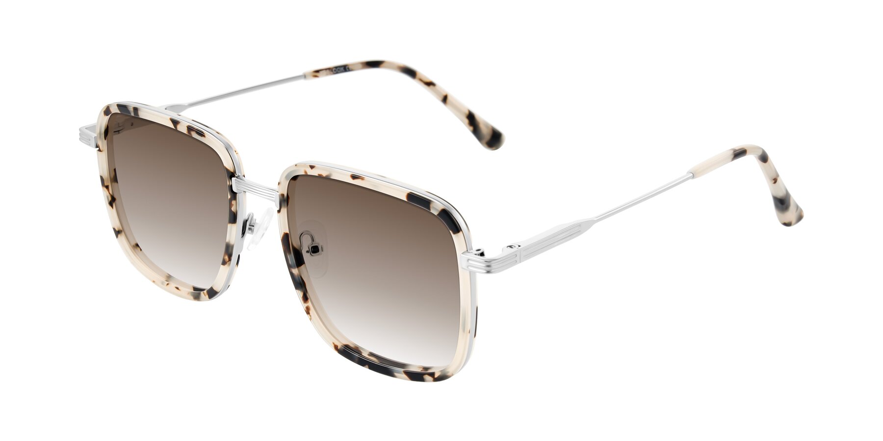 Angle of Guadiaro in Ivory Tortoise/Silver with Brown Gradient Lenses