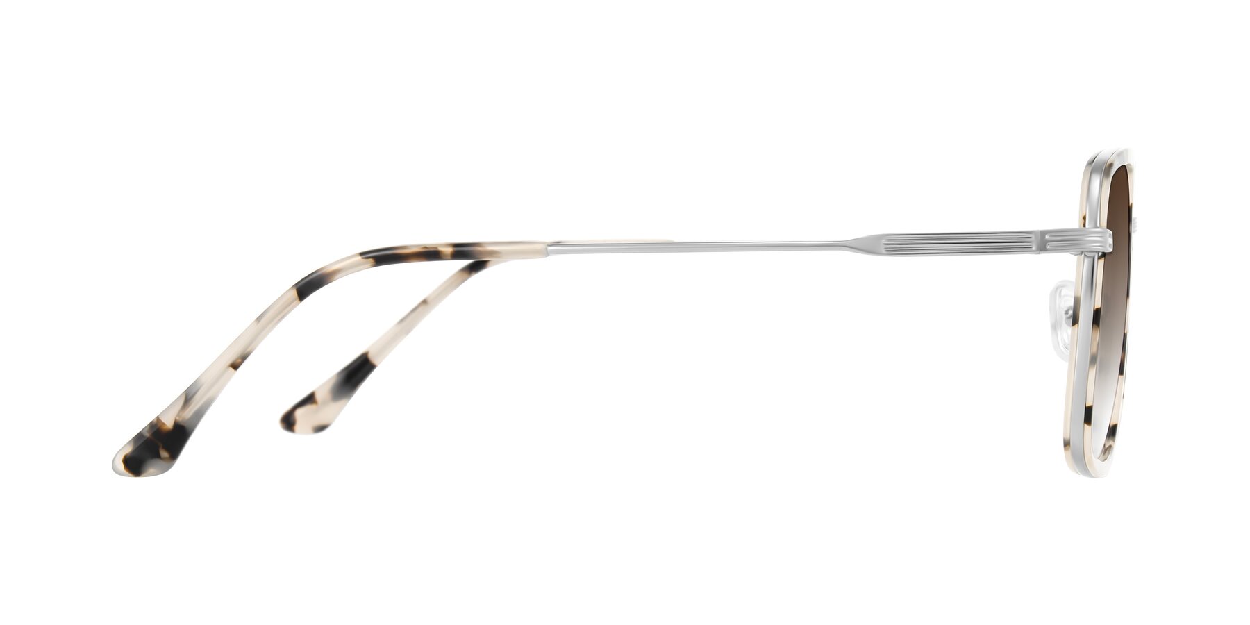 Side of Guadiaro in Ivory Tortoise/Silver with Brown Gradient Lenses