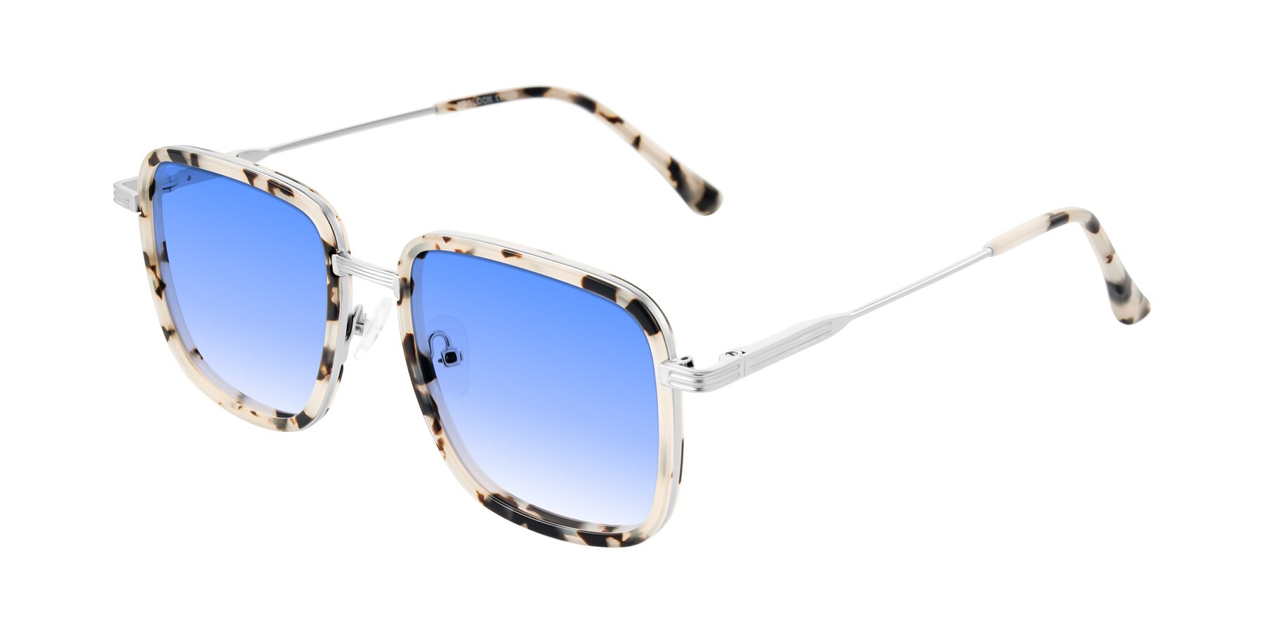 Angle of Guadiaro in Ivory Tortoise/Silver with Blue Gradient Lenses