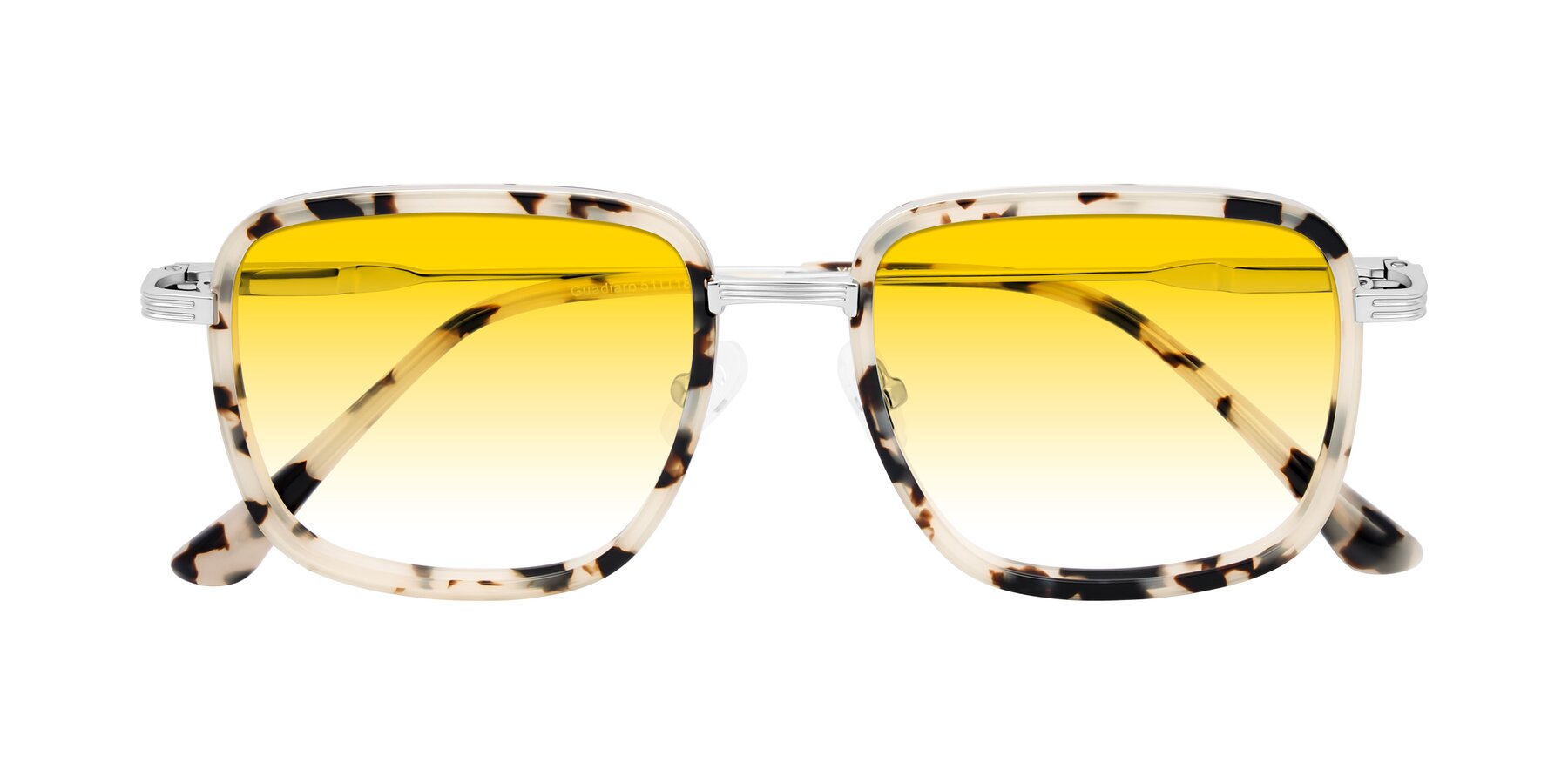 Folded Front of Guadiaro in Ivory Tortoise/Silver with Yellow Gradient Lenses