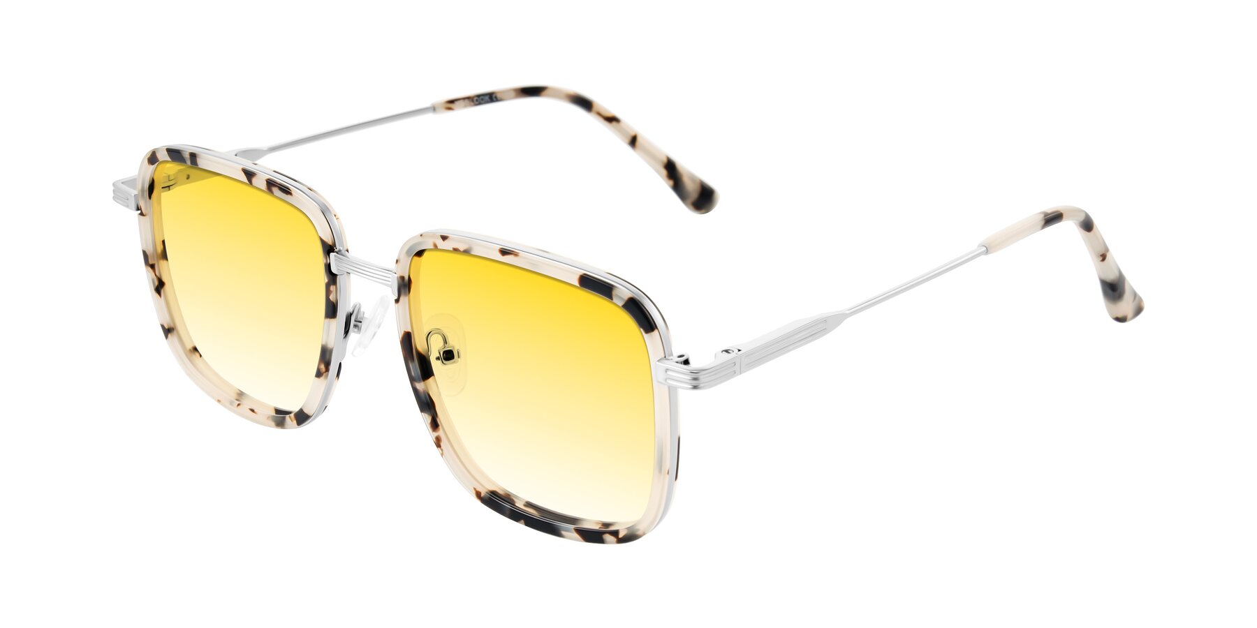 Angle of Guadiaro in Ivory Tortoise/Silver with Yellow Gradient Lenses