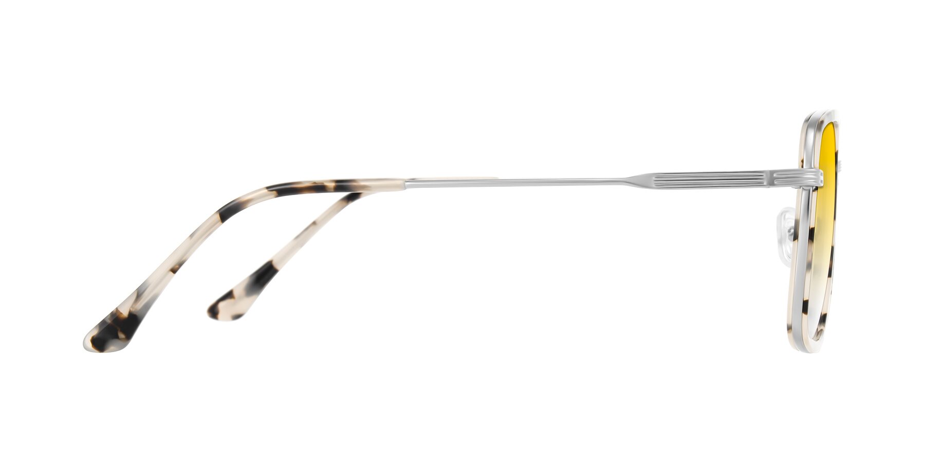 Side of Guadiaro in Ivory Tortoise/Silver with Yellow Gradient Lenses