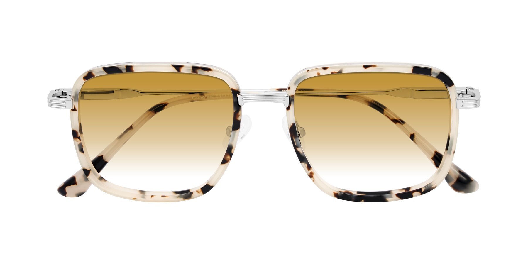 Folded Front of Guadiaro in Ivory Tortoise/Silver with Champagne Gradient Lenses