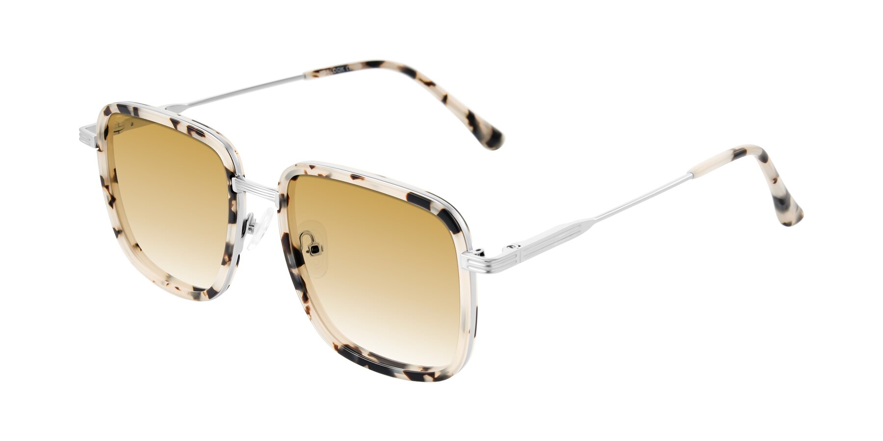 Angle of Guadiaro in Ivory Tortoise/Silver with Champagne Gradient Lenses