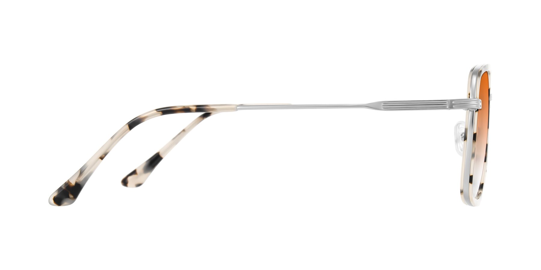 Side of Guadiaro in Ivory Tortoise/Silver with Orange Gradient Lenses