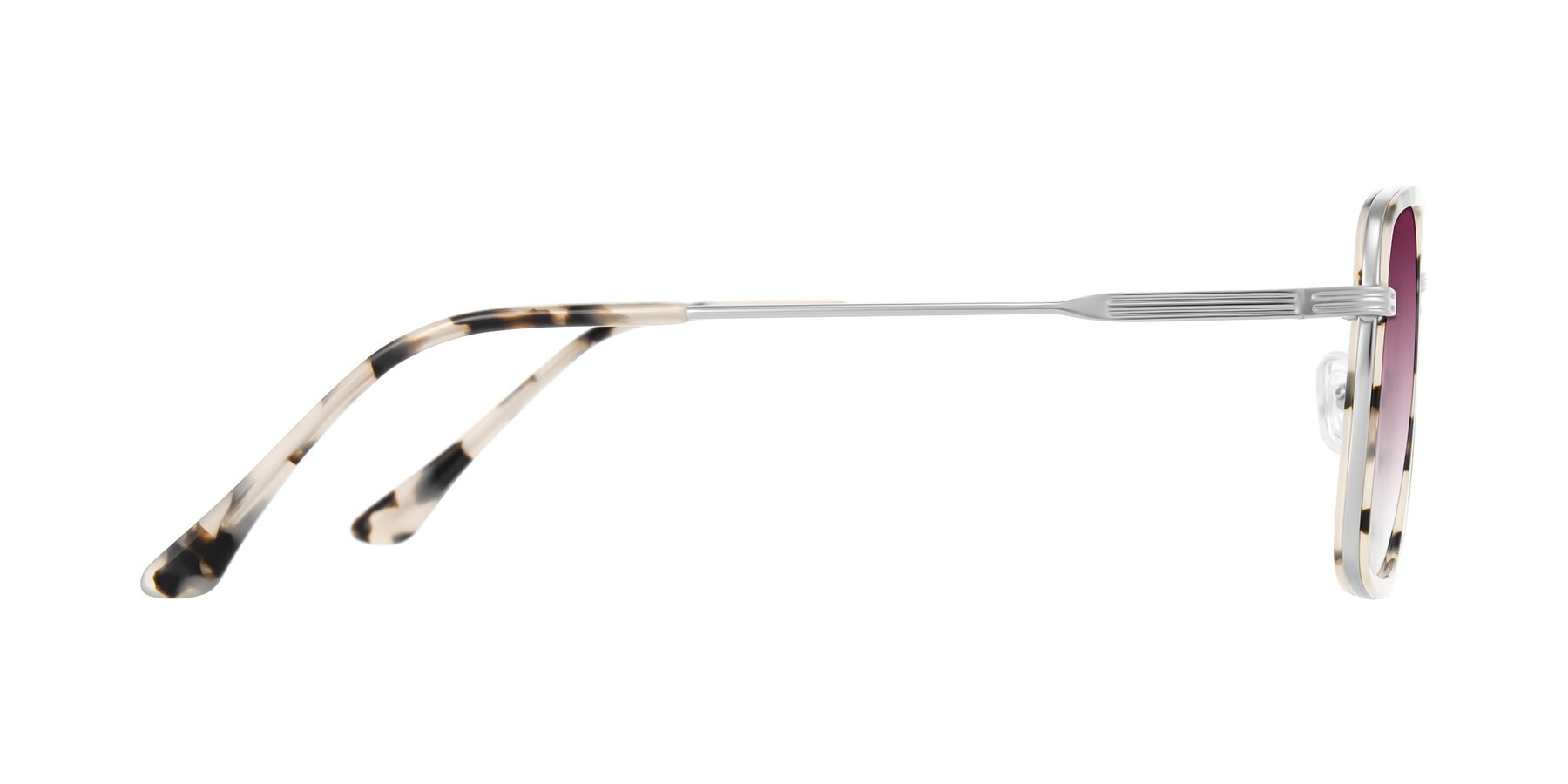 Side of Guadiaro in Ivory Tortoise/Silver with Wine Gradient Lenses