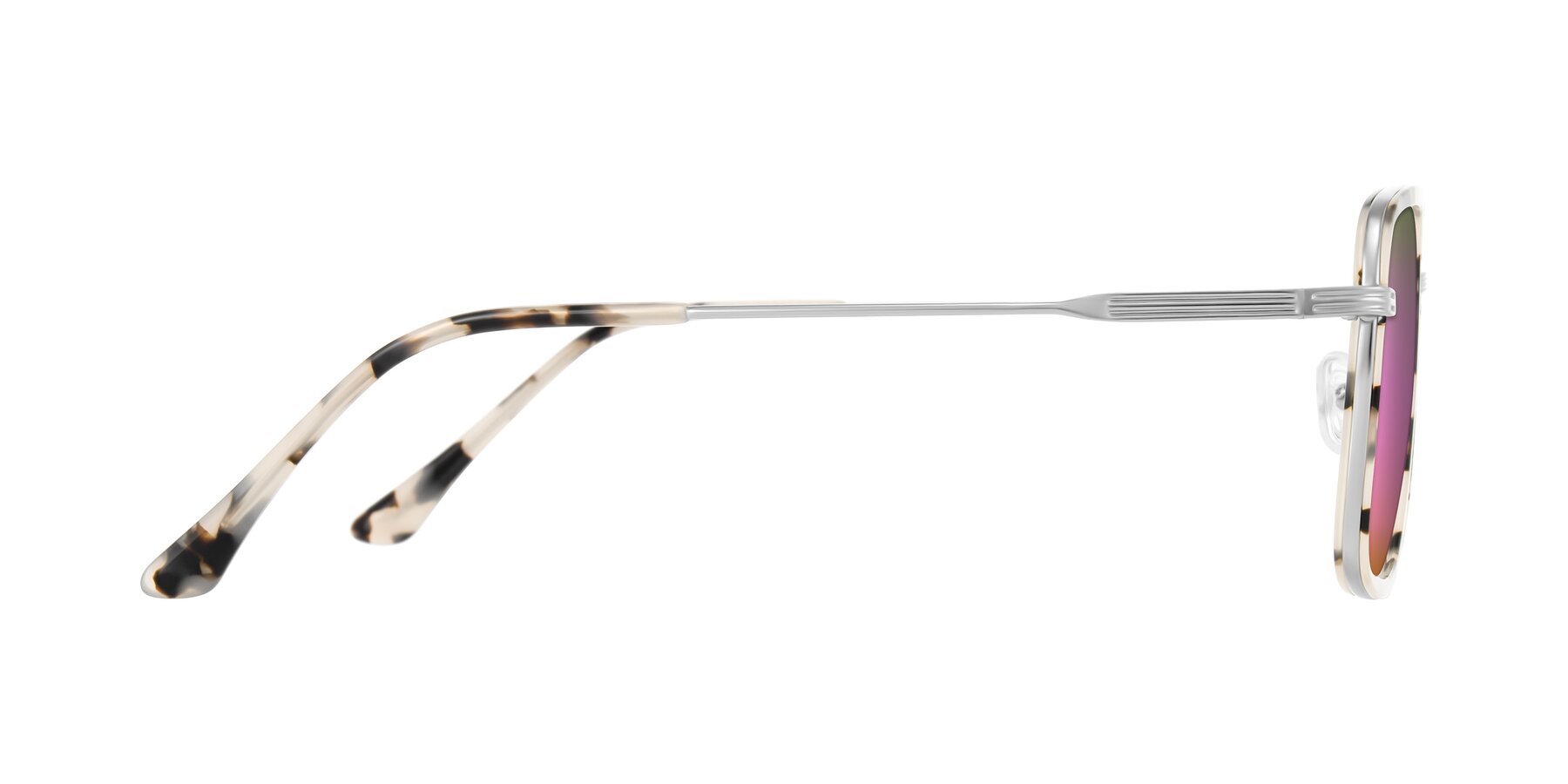 Side of Guadiaro in Ivory Tortoise/Silver with Pink Mirrored Lenses