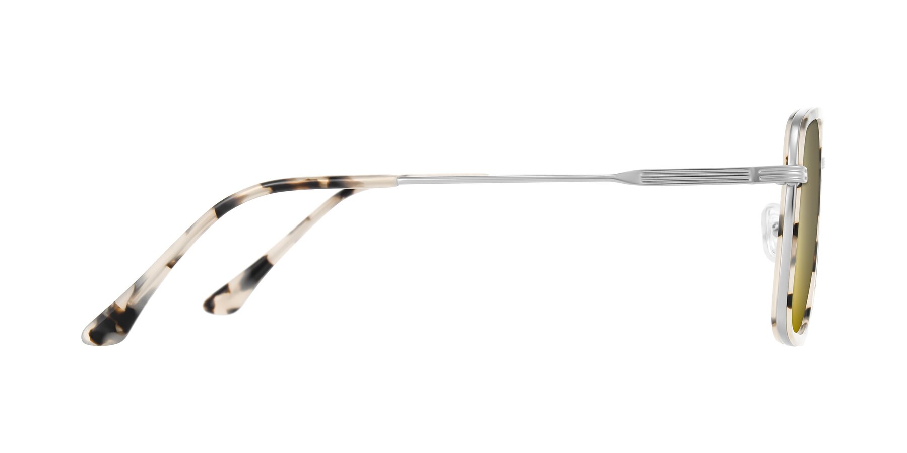 Side of Guadiaro in Ivory Tortoise/Silver with Gold Mirrored Lenses