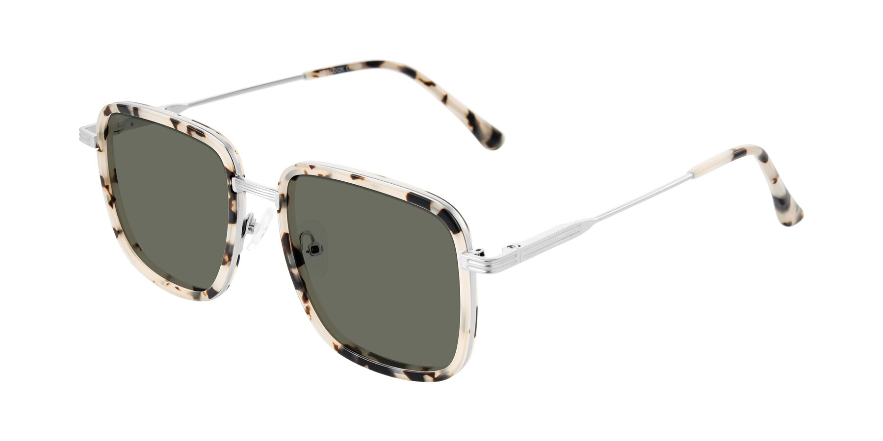 Angle of Guadiaro in Ivory Tortoise/Silver with Gray Polarized Lenses