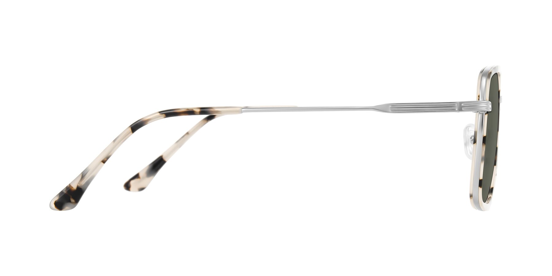 Side of Guadiaro in Ivory Tortoise/Silver with Gray Polarized Lenses