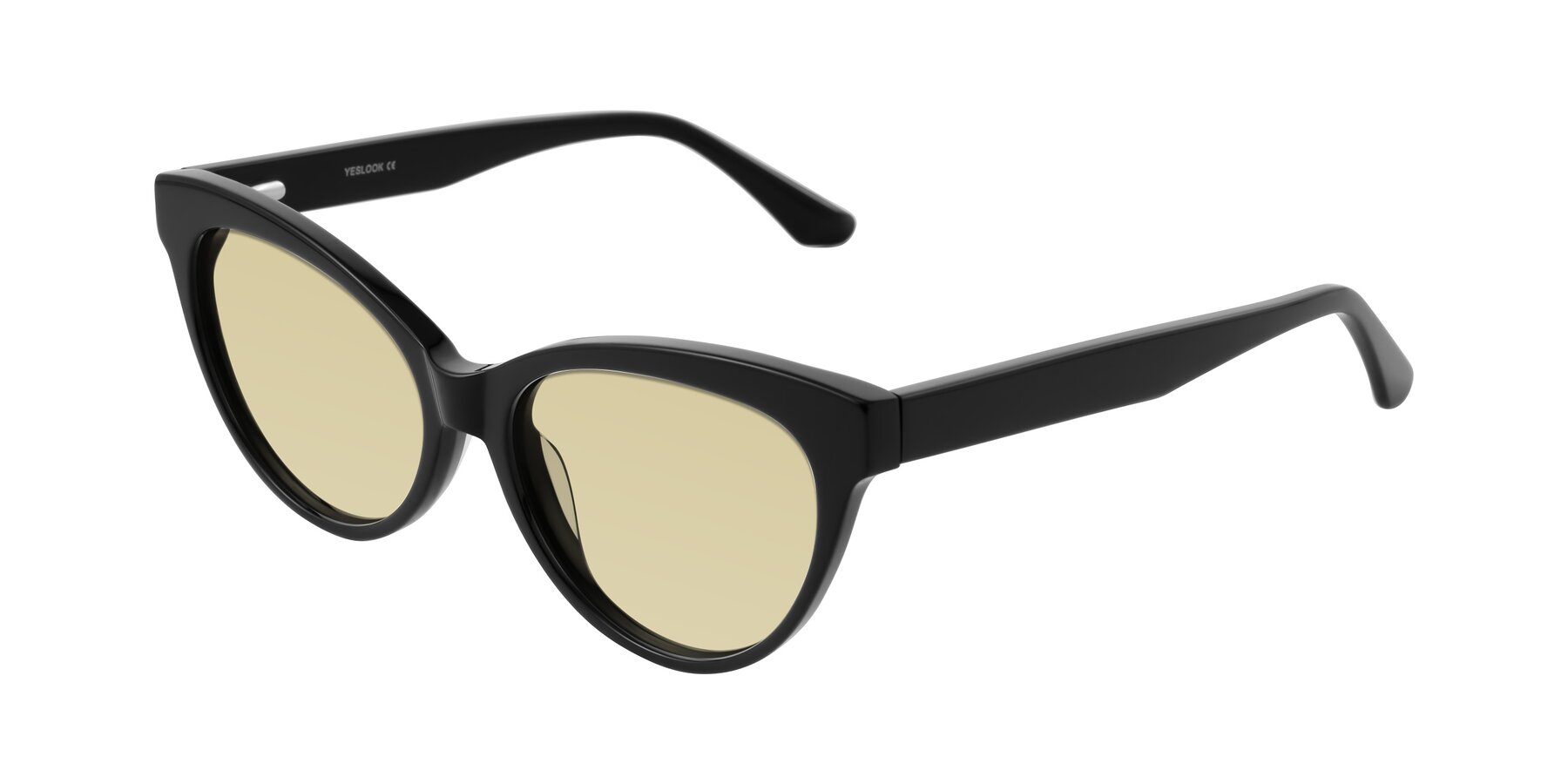 Angle of Carrick in Black with Light Champagne Tinted Lenses