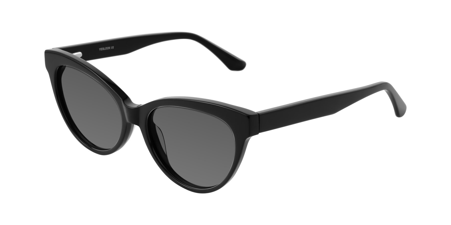 Angle of Carrick in Black with Medium Gray Tinted Lenses