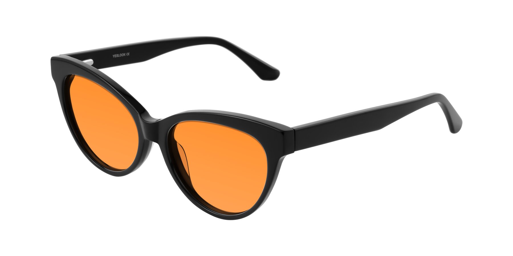 Angle of Carrick in Black with Orange Tinted Lenses
