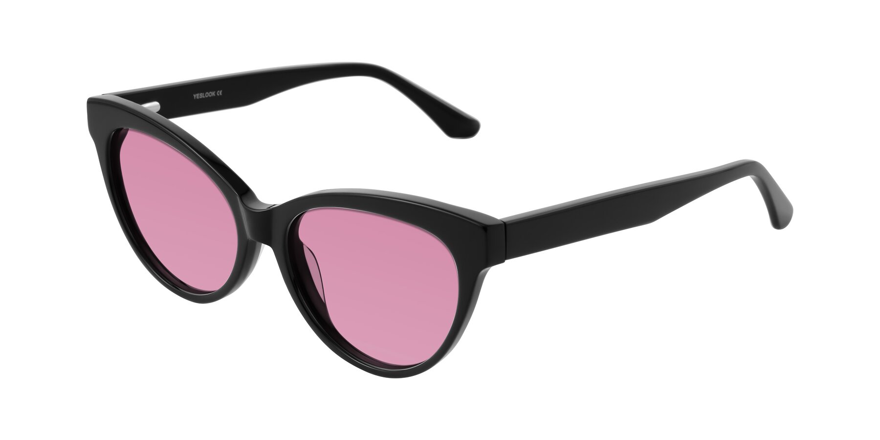 Angle of Carrick in Black with Medium Wine Tinted Lenses