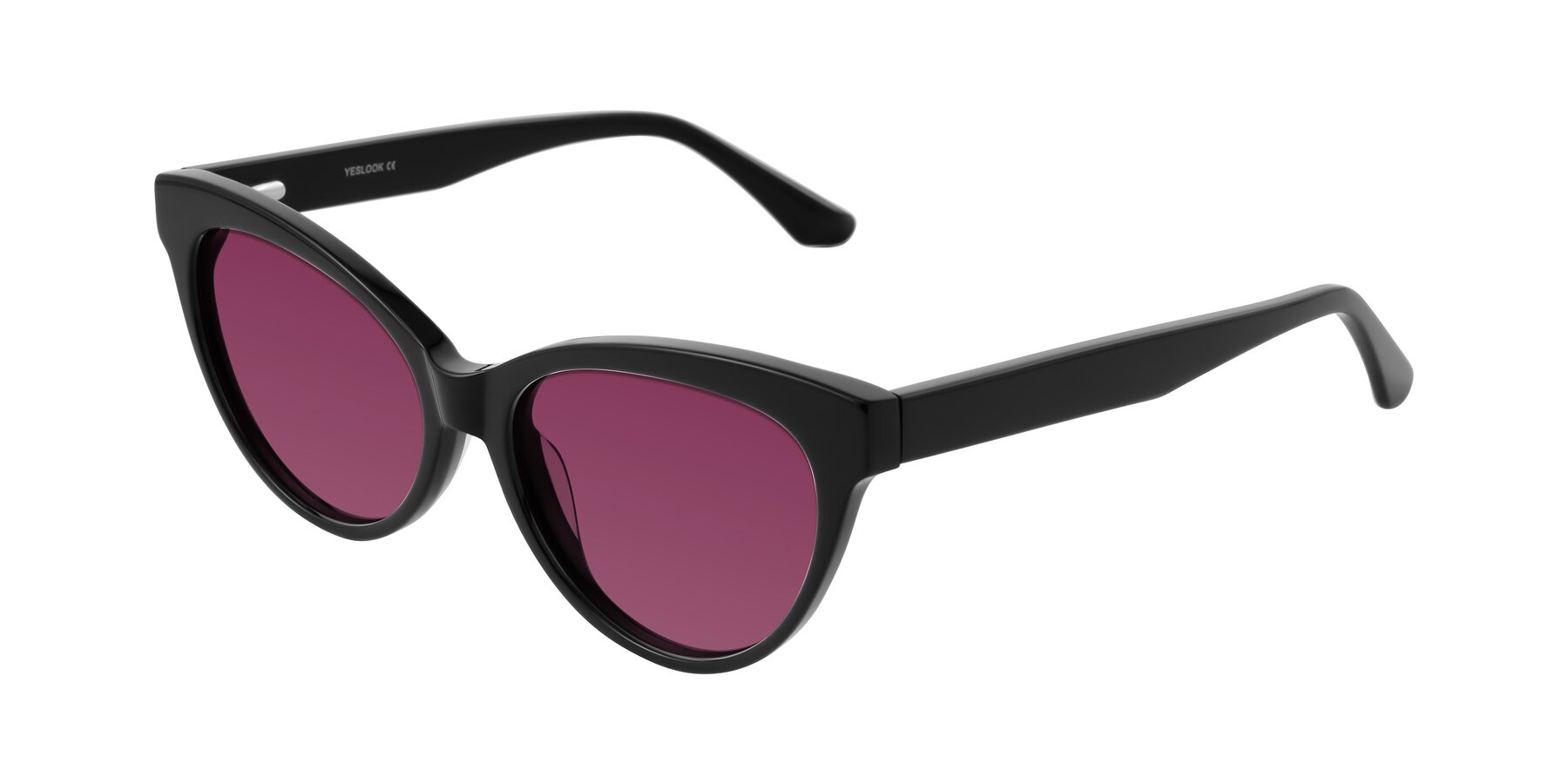 Angle of Carrick in Black with Wine Tinted Lenses