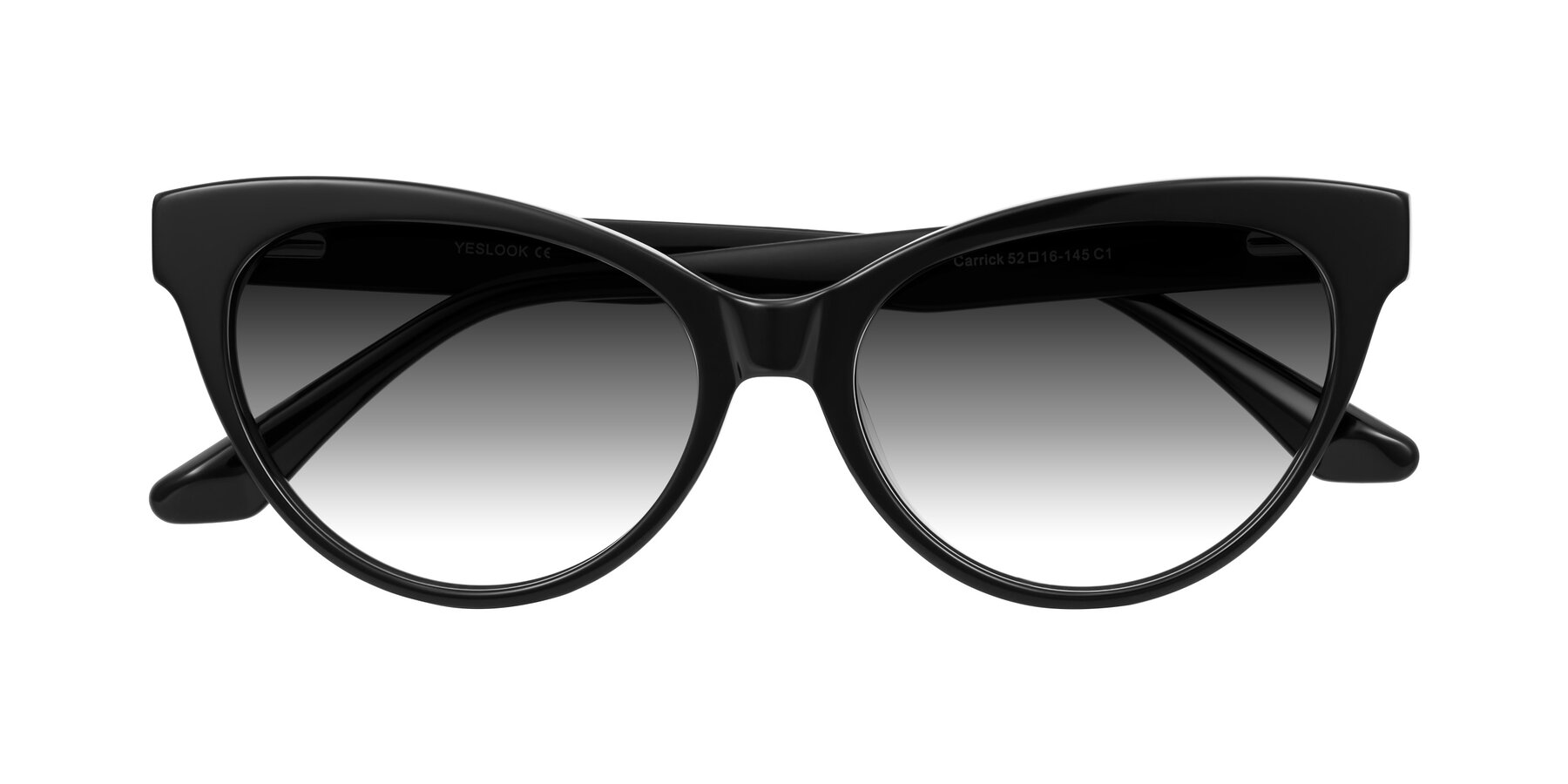 Folded Front of Carrick in Black with Gray Gradient Lenses