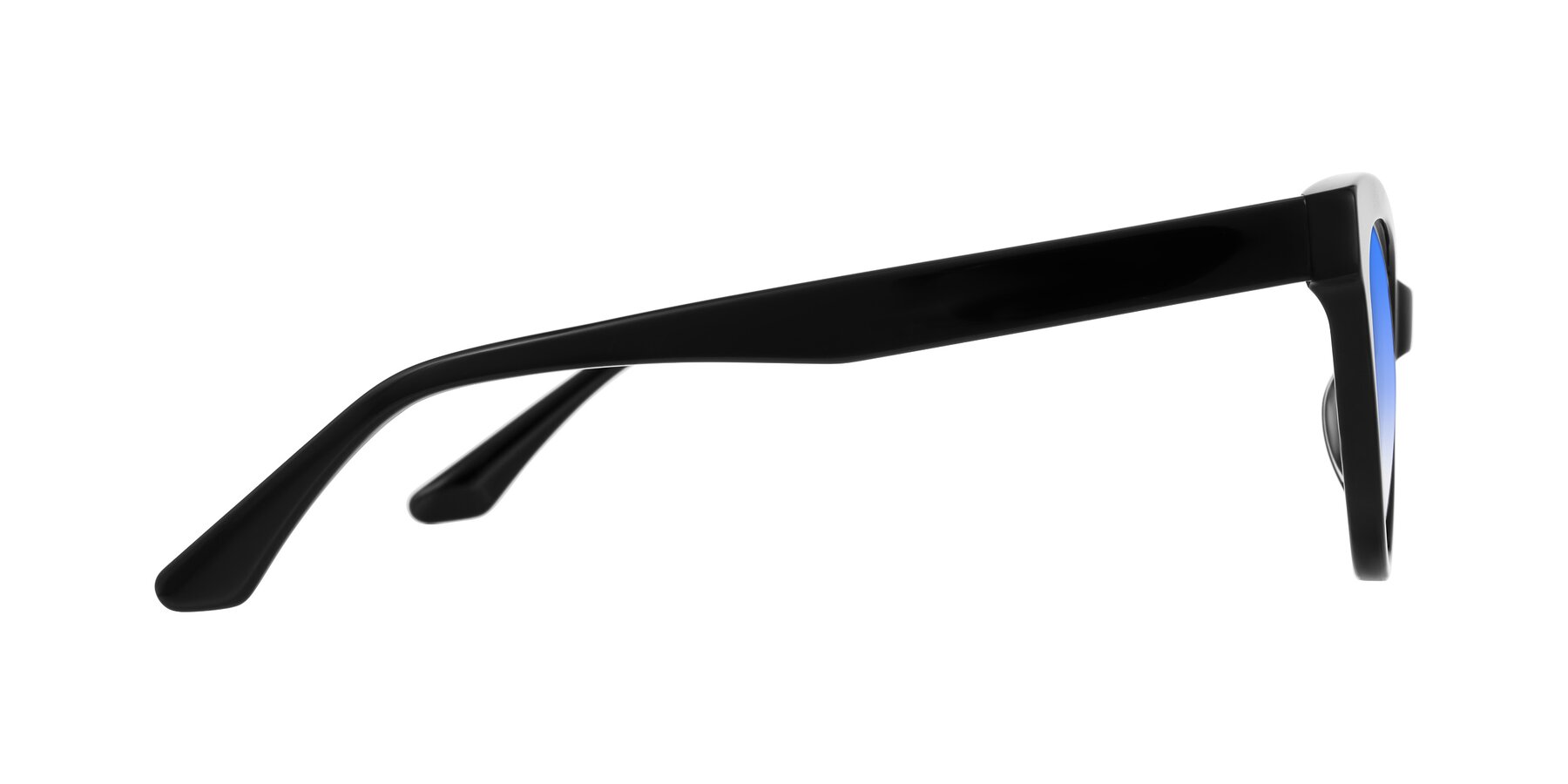 Side of Carrick in Black with Blue Gradient Lenses