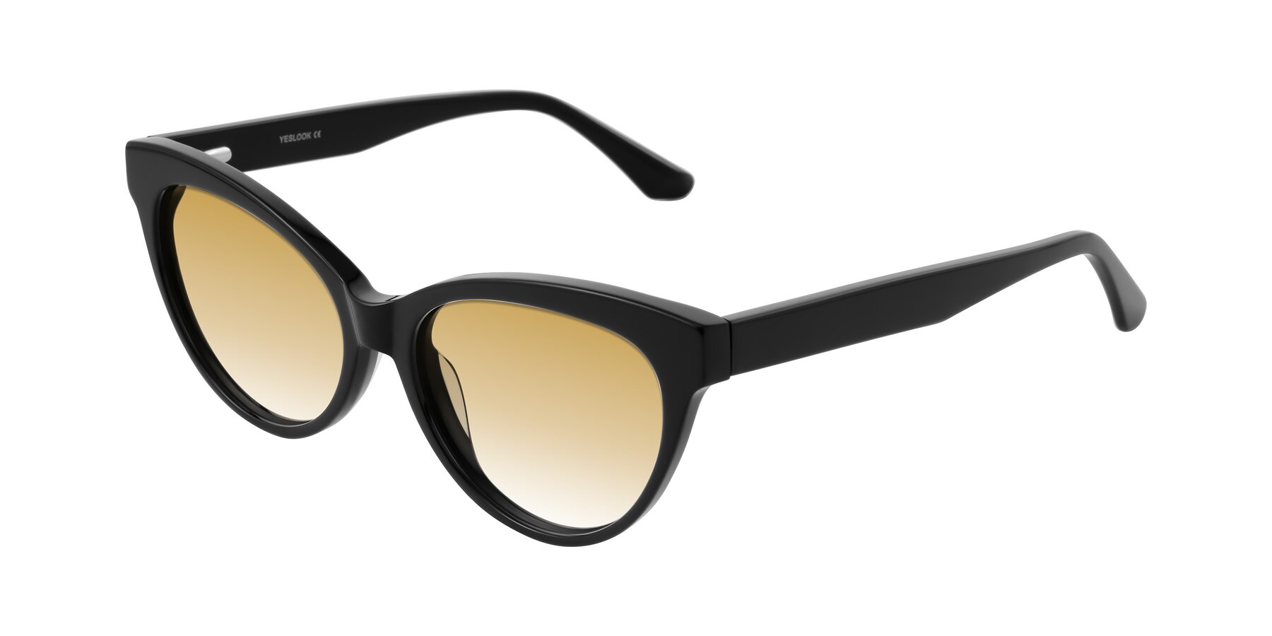 Angle of Carrick in Black with Champagne Gradient Lenses