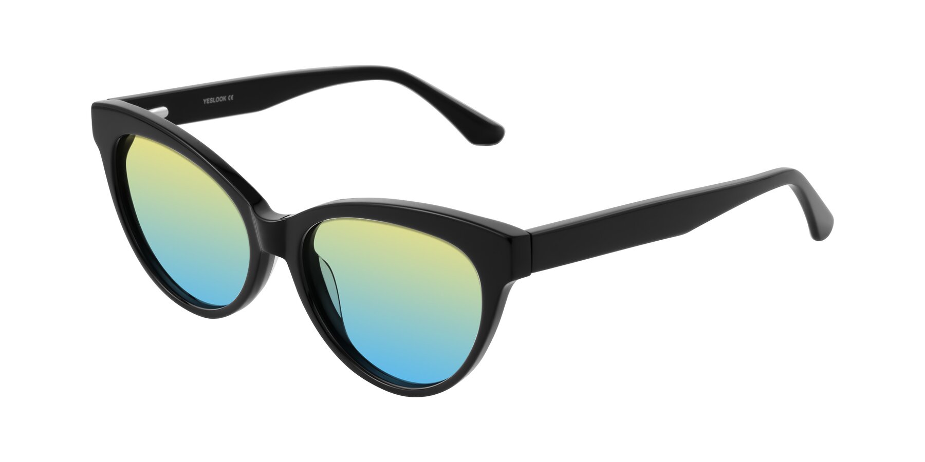 Angle of Carrick in Black with Yellow / Blue Gradient Lenses
