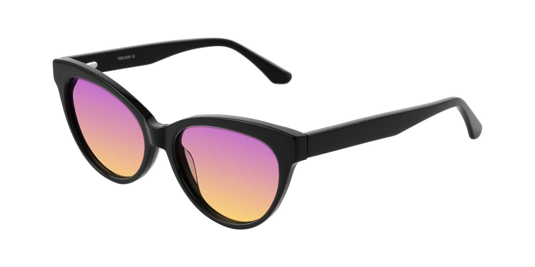 Angle of Carrick in Black with Purple / Yellow Gradient Lenses