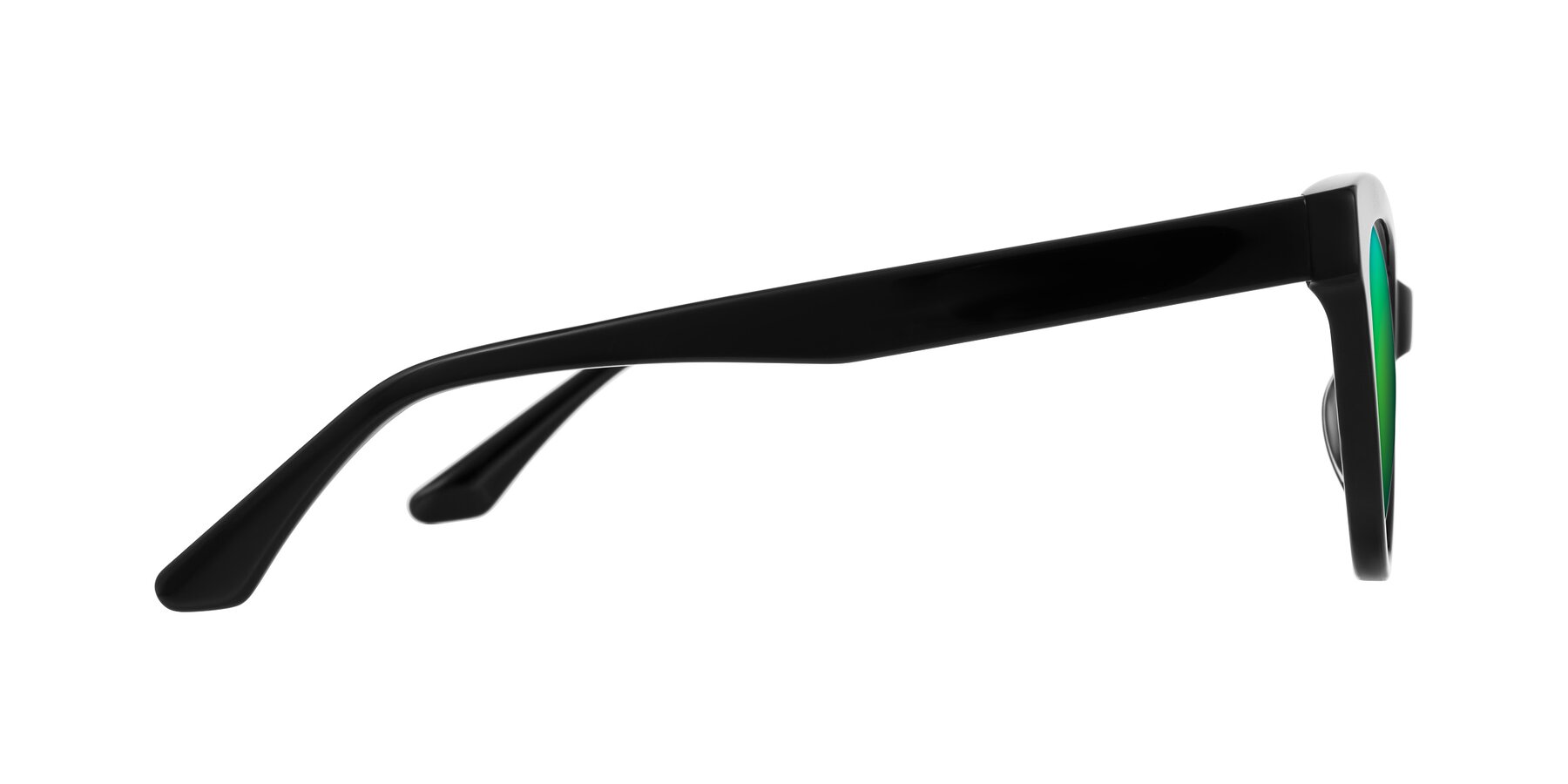 Side of Carrick in Black with Green Mirrored Lenses