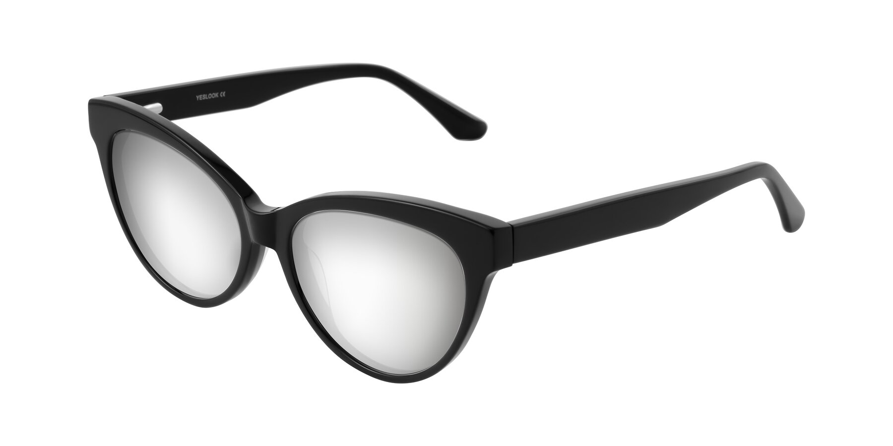 Angle of Carrick in Black with Silver Mirrored Lenses