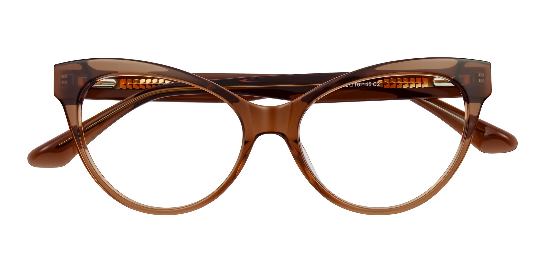 Folded Front of Carrick in Brown with Clear Eyeglass Lenses