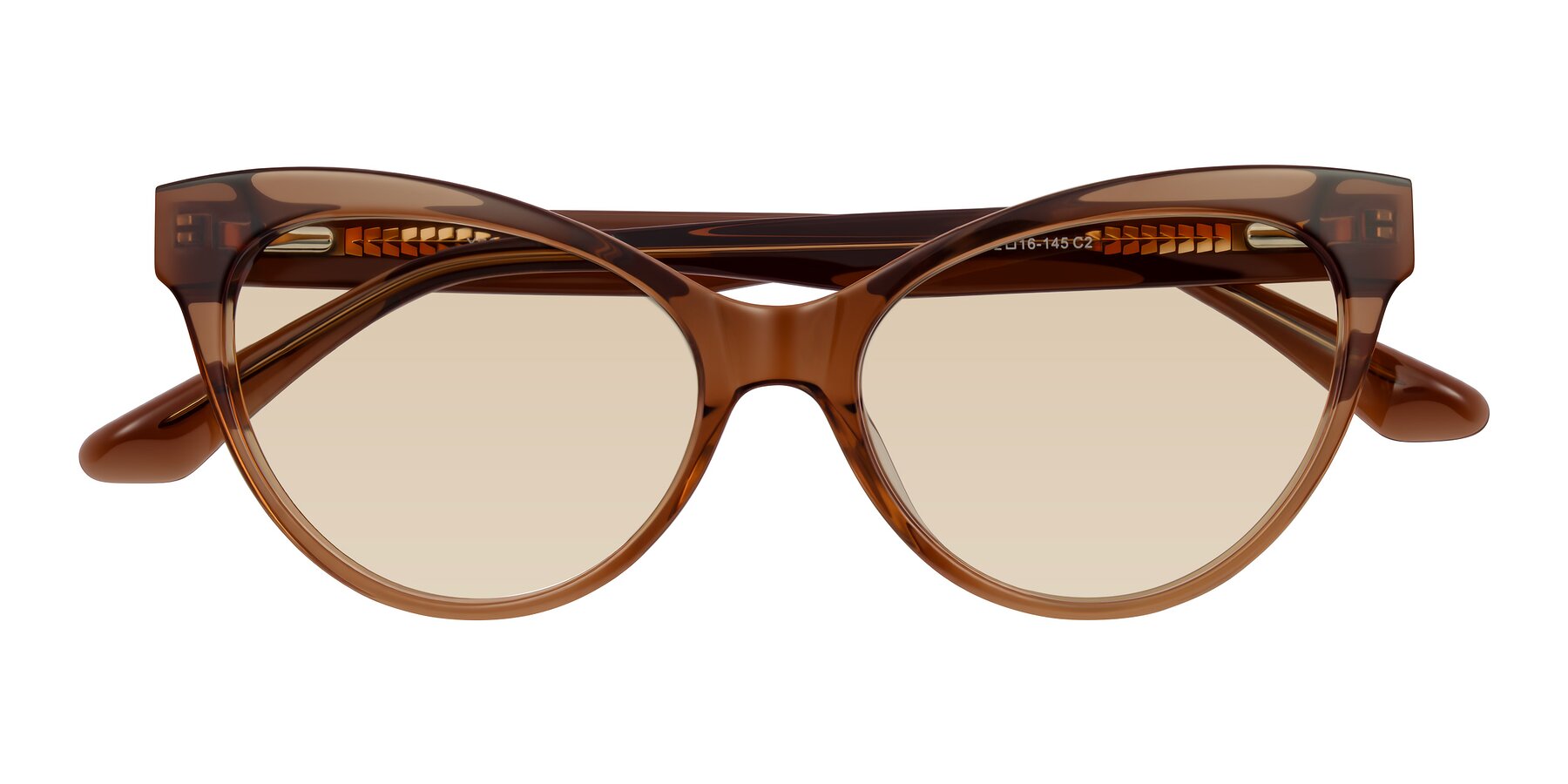 Folded Front of Carrick in Brown with Light Brown Tinted Lenses