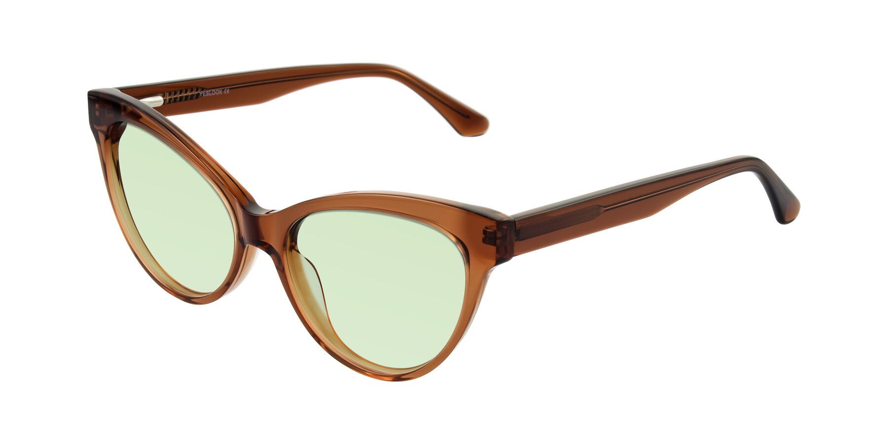 Angle of Carrick in Brown with Light Green Tinted Lenses