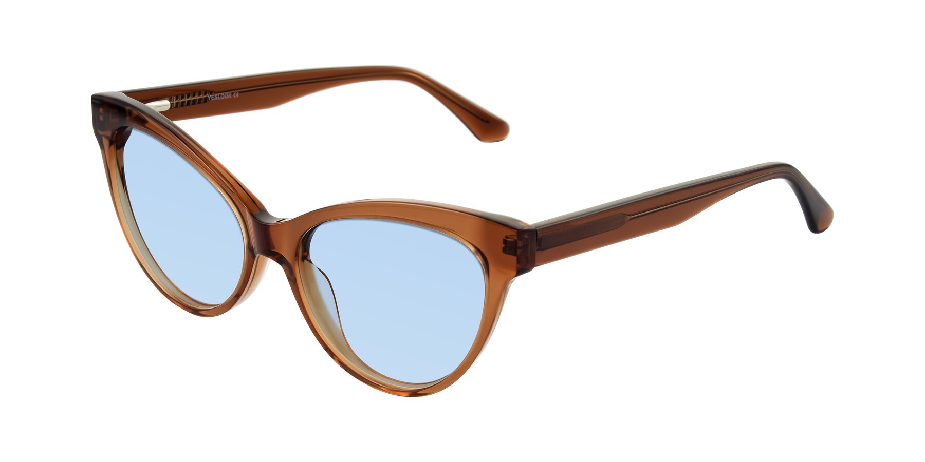 Angle of Carrick in Brown with Light Blue Tinted Lenses