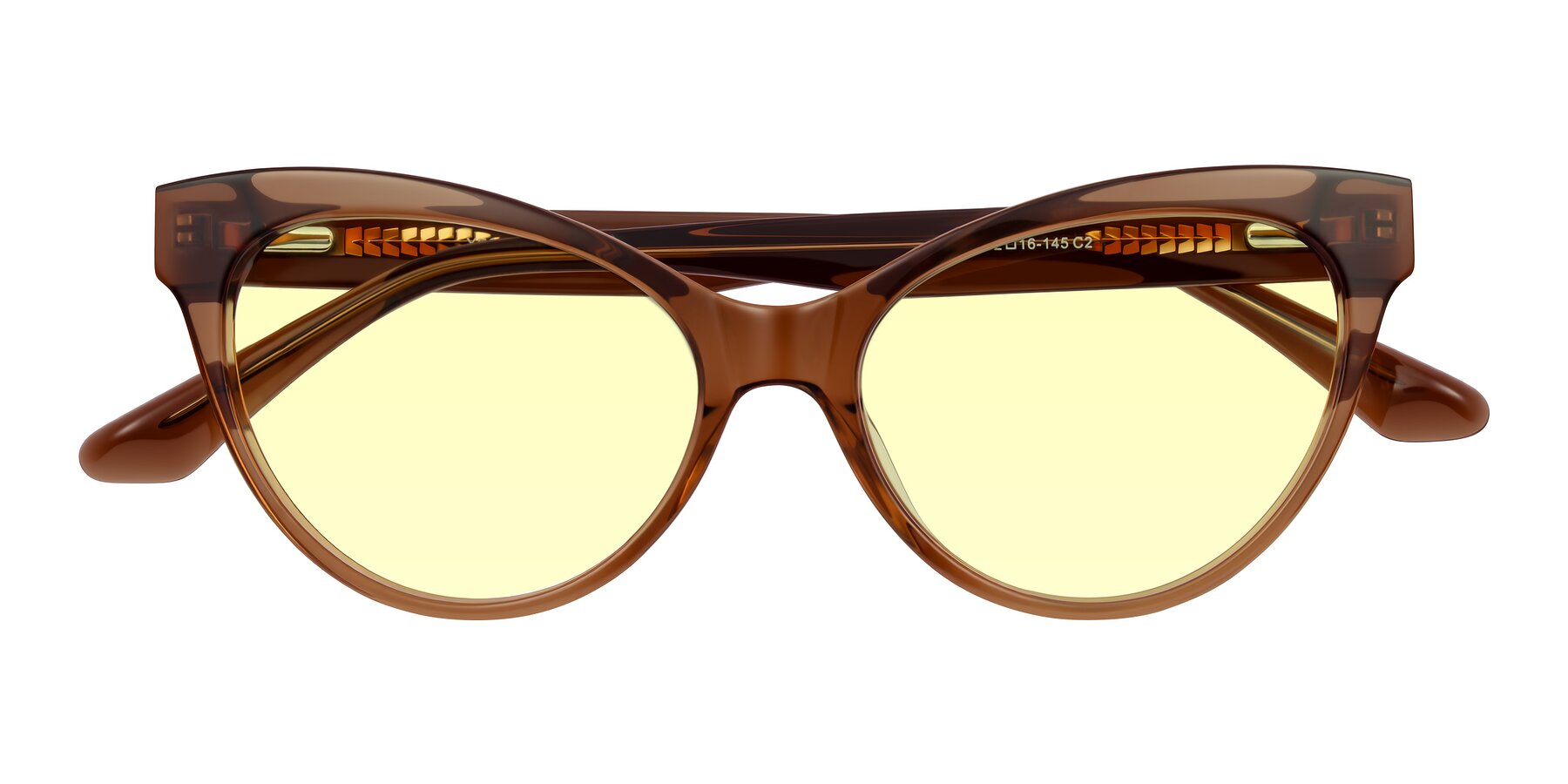Folded Front of Carrick in Brown with Light Yellow Tinted Lenses