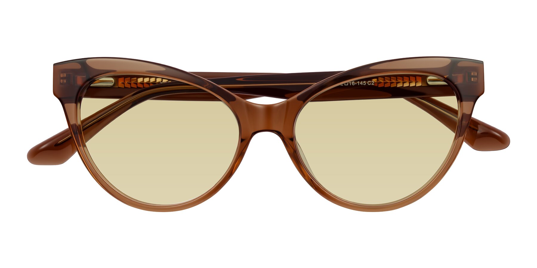 Folded Front of Carrick in Brown with Light Champagne Tinted Lenses