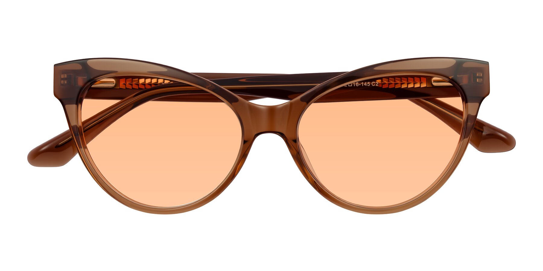 Folded Front of Carrick in Brown with Light Orange Tinted Lenses