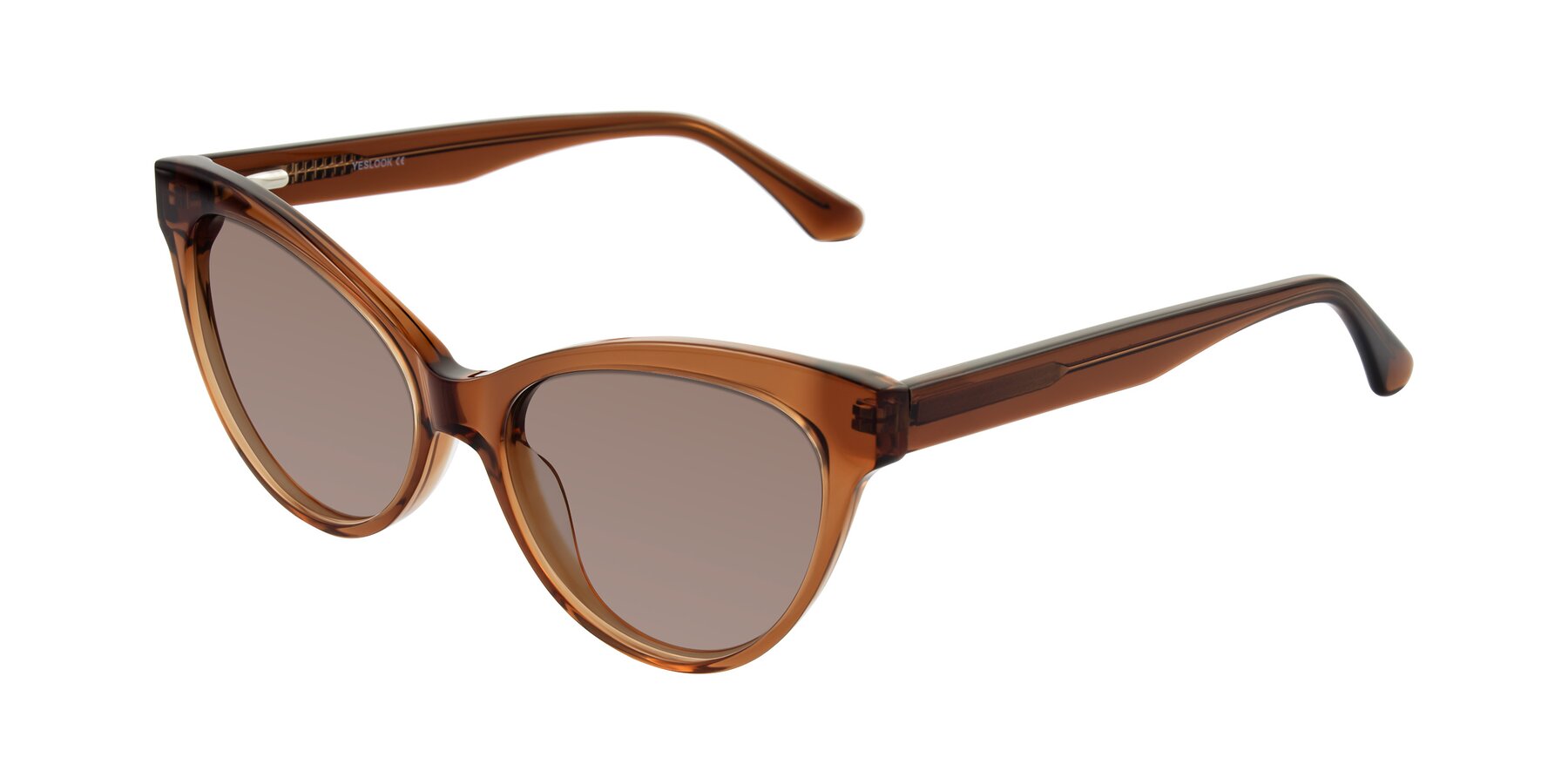 Angle of Carrick in Brown with Medium Brown Tinted Lenses