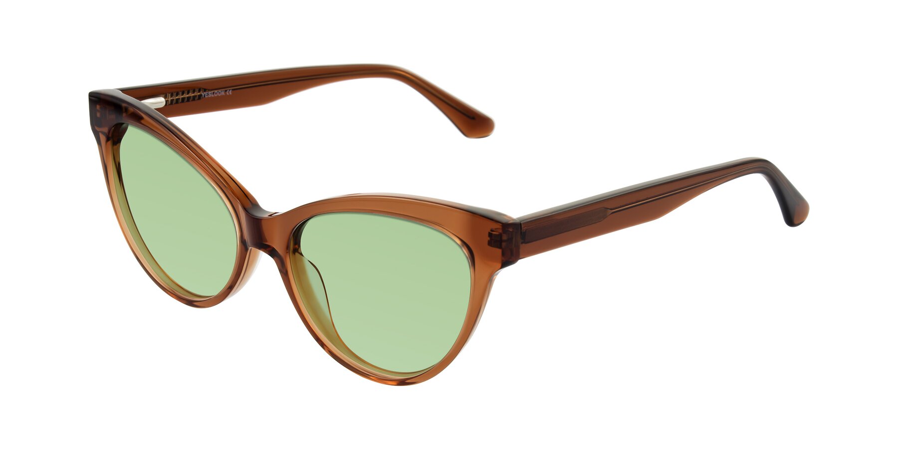 Angle of Carrick in Brown with Medium Green Tinted Lenses
