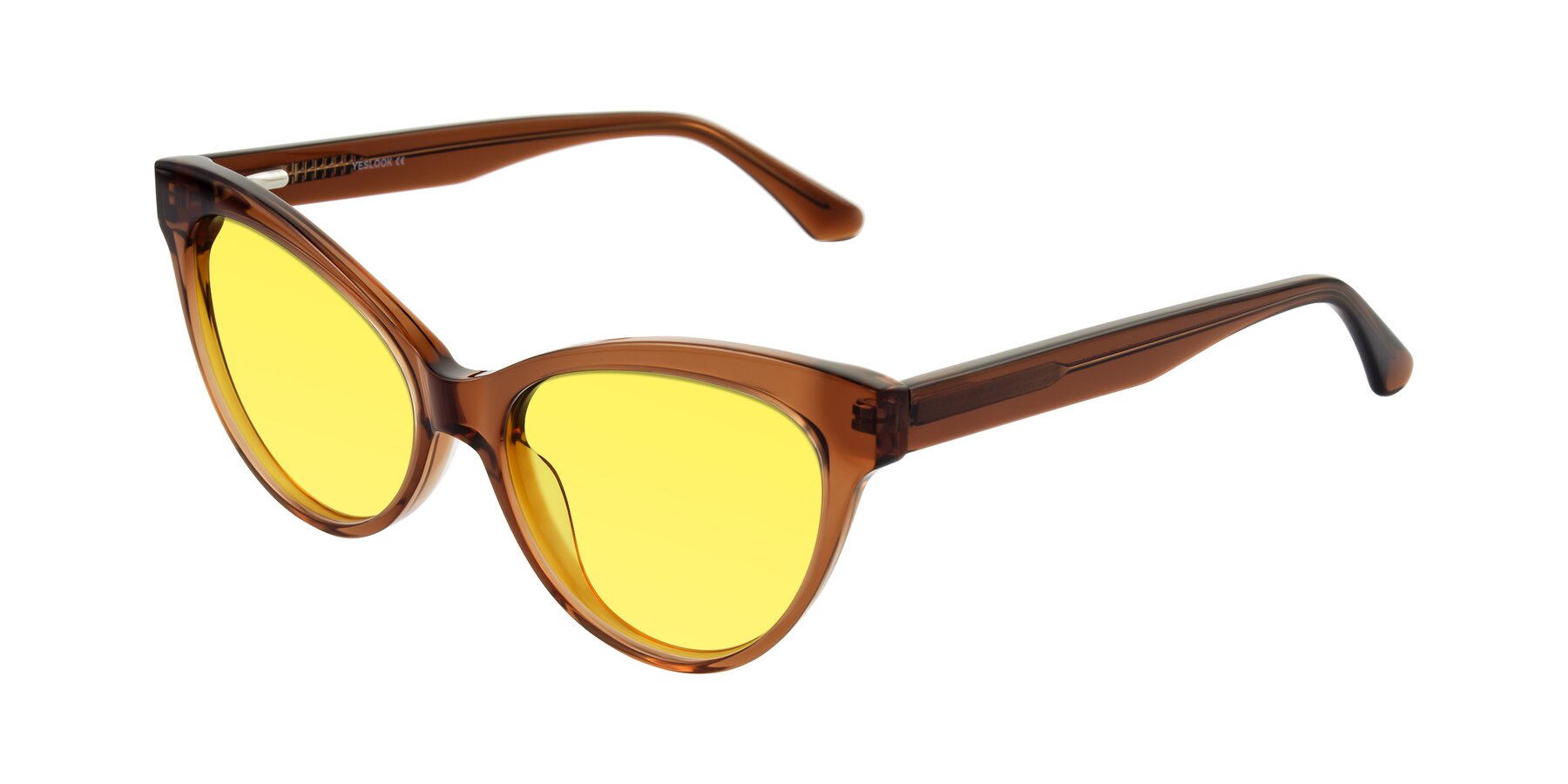 Angle of Carrick in Brown with Medium Yellow Tinted Lenses