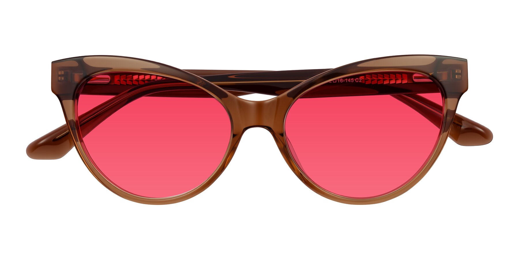 Folded Front of Carrick in Brown with Red Tinted Lenses