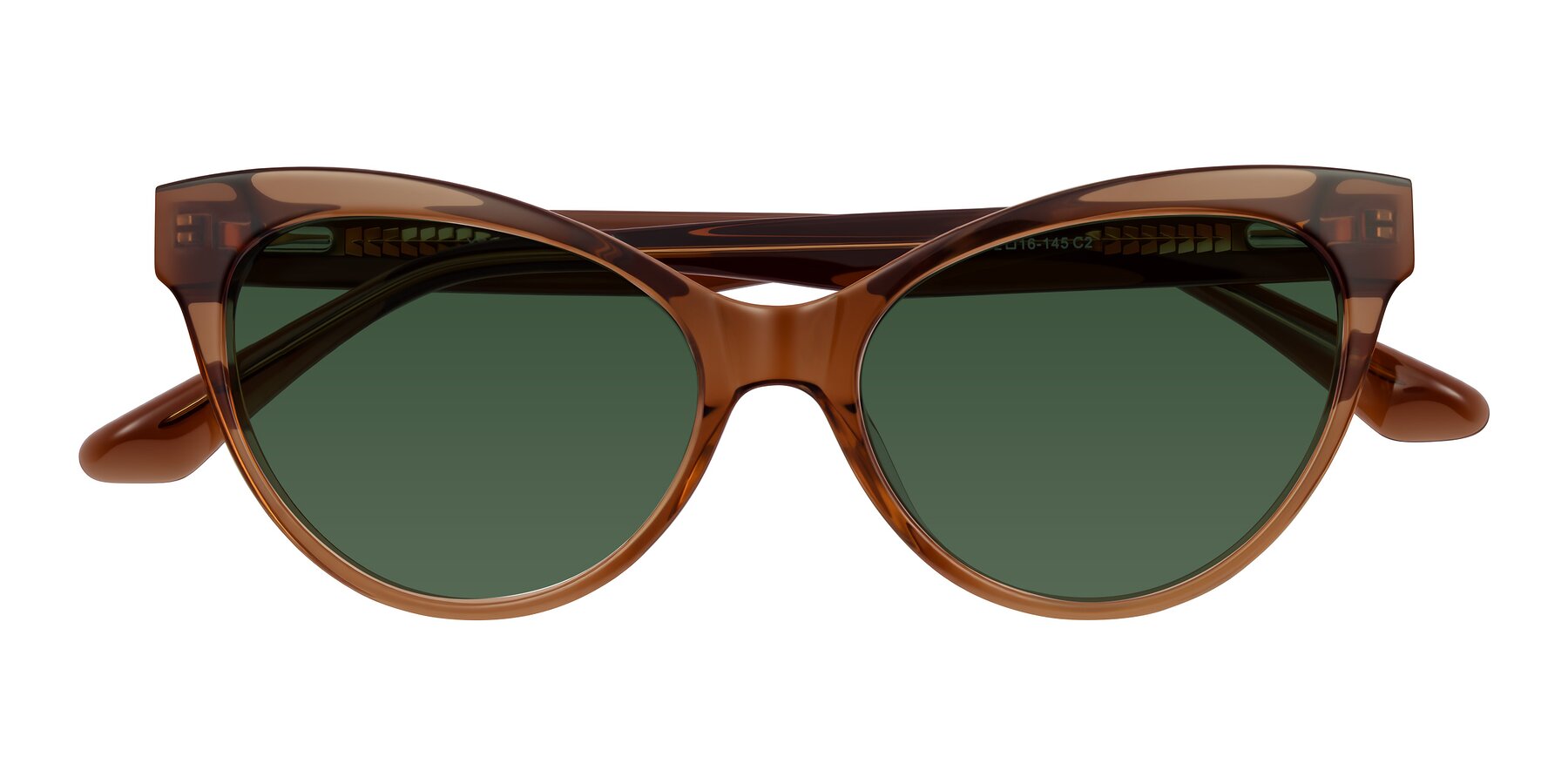 Folded Front of Carrick in Brown with Green Tinted Lenses