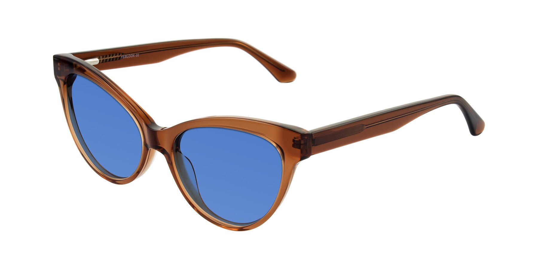 Angle of Carrick in Brown with Blue Tinted Lenses