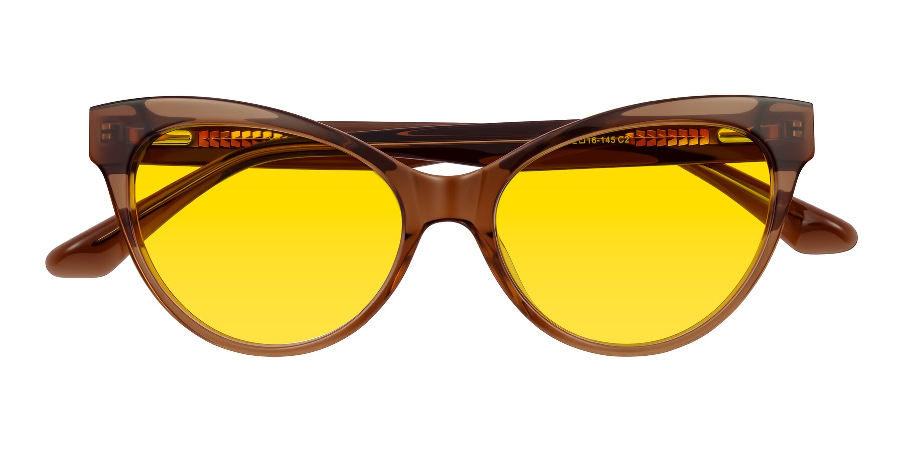 Folded Front of Carrick in Brown with Yellow Tinted Lenses