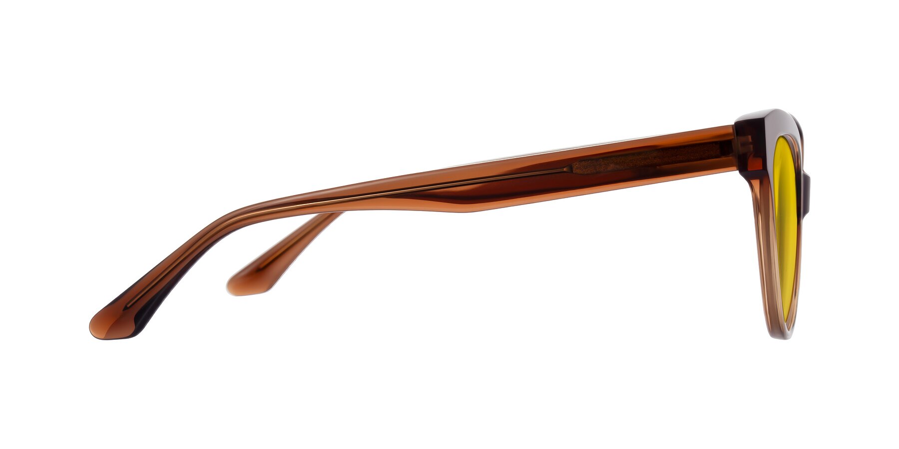 Side of Carrick in Brown with Yellow Tinted Lenses