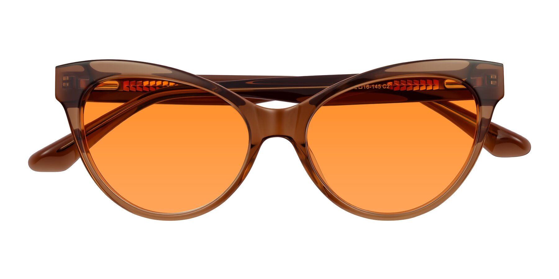 Folded Front of Carrick in Brown with Orange Tinted Lenses