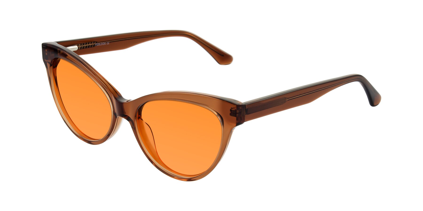 Angle of Carrick in Brown with Orange Tinted Lenses