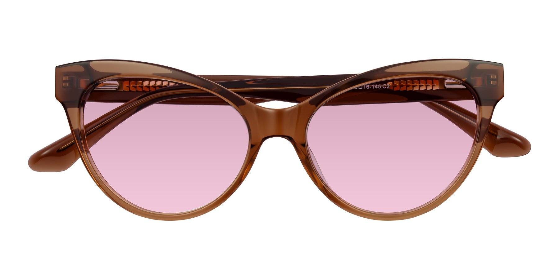 Folded Front of Carrick in Brown with Light Wine Tinted Lenses