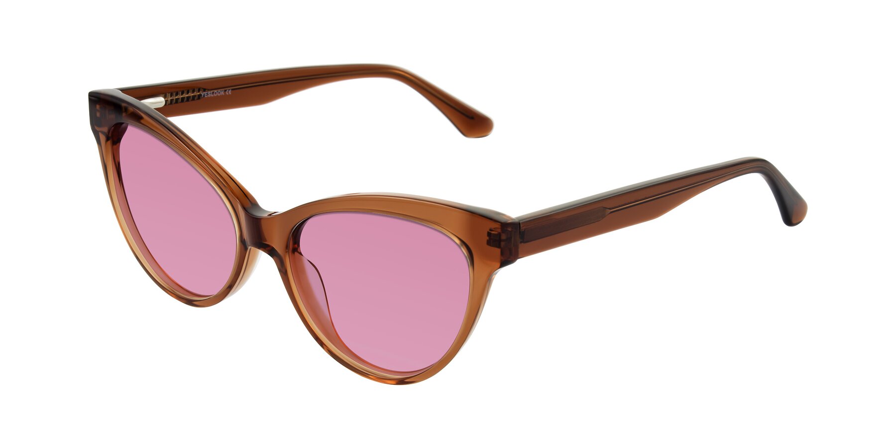 Angle of Carrick in Brown with Medium Wine Tinted Lenses