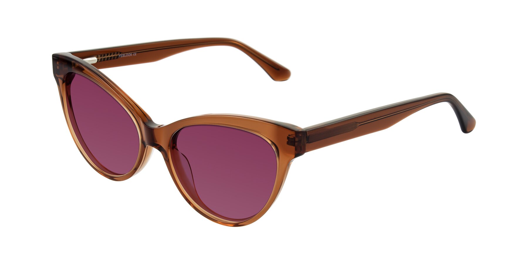 Angle of Carrick in Brown with Wine Tinted Lenses